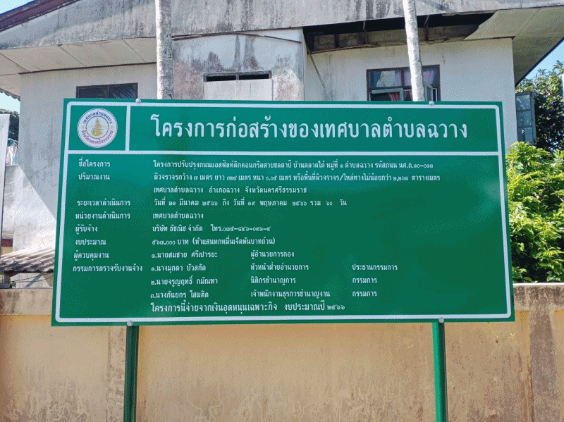เทศบาลตำบลฉวาง ปรับปรุงถนนแอสฟัลต์ติกคอนกรีตสายชลตาปีบ้านตลาดใต้